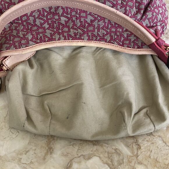 Donna Karan Vintage Monogram& Leather Small Hobo Bag - Picture 12 of 12